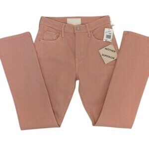 MOTHER The Insider Hover High Rise Straight Jeans in Peach Parfait Size 27